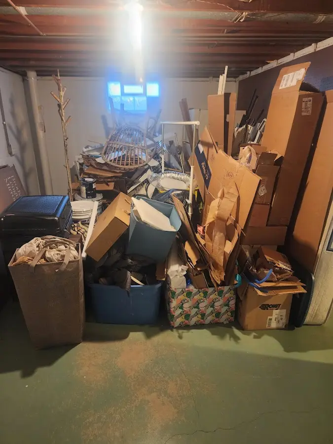 Roll-off dumpster container at job site for 6 Yard Dumpster Rental in Golf Manor